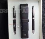 Perfect Replica Montblanc Stainless Steel Clip Black Meisterstuck Rollerball Pen